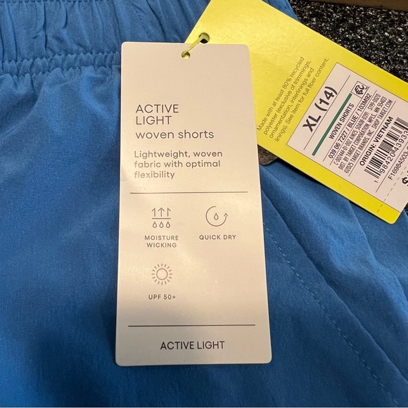 NWT All in Motion Kids Active Light Woven Shorts- Blue XL (14) - Picture 6 of 9
